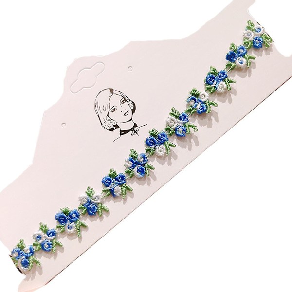 Moderigtigt klæde choker halskæde kvinder blonde stof daisy vedhæng kraveben kæde