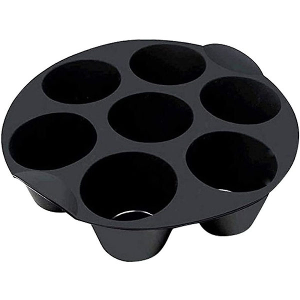 Set med 2 runda silikonmuffinsformar 18 cm, för 7 muffins och kakor, lätta att rengöra