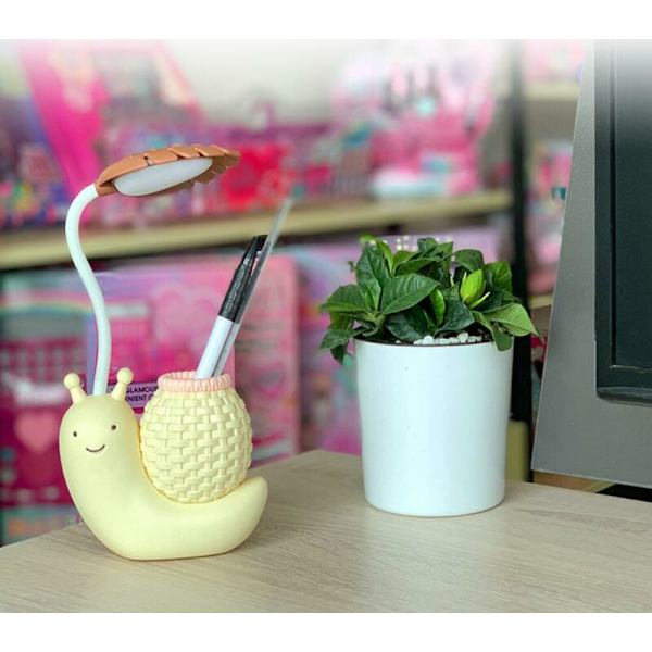 USB-skrivbordslampa barn ögonmask tecknad knapp-gul