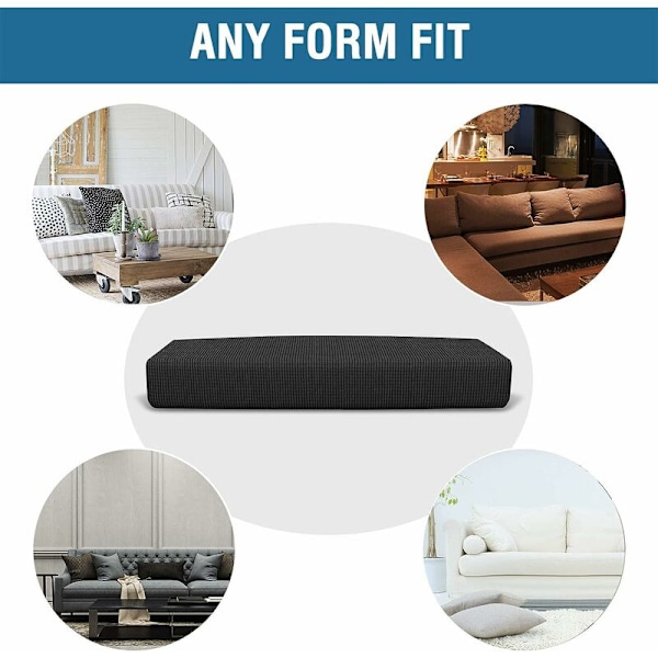 Stretchig sofföverdrag, Jacquard soffkudde, sofföverdrag, sofföverdrag, dammskydd möbelöverdrag (3-sits, mörkgrå)