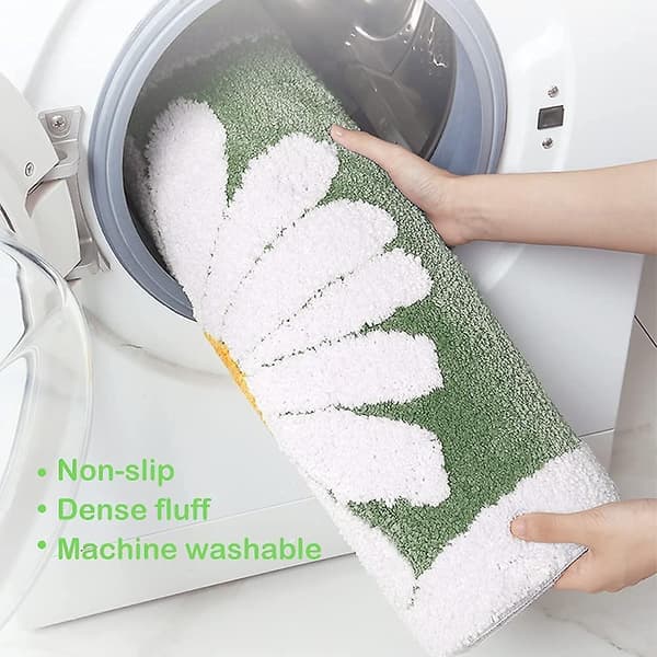 Daisy Badeværelsesmåtter Skridsikker Badeværelsesdørmatte Absorberende Daisy Måtter