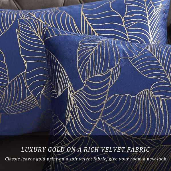 30*50 cm blå set med 2 kuddfodral i sammet 45x45 cm dekoration printed guld  case för soffa sovrum bil vardagsrum cover 8385 | Fyndiq