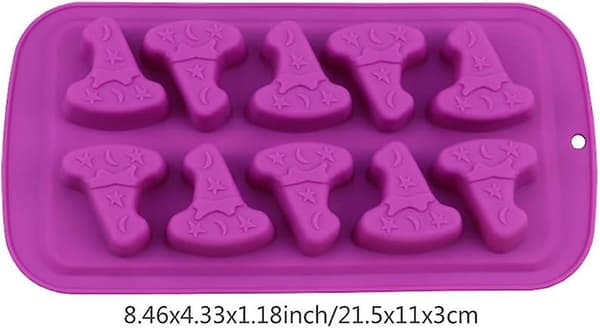 4 stk. Halloween-forme Silikonchokoladeforme Flagermus Græskar Heksehat Skelet