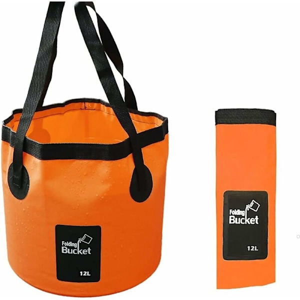 Hopfällbar Vattenhink, 12L Bärbar Hopfällbar Hink Camping Förvaringsbehållare Diskho för Resor, Vandring, Fiske, Båtliv, Trädgårdsskötsel (24x25)
