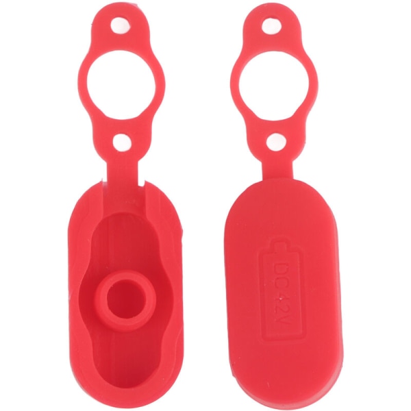 2PCS röd laddningsport vattentät cover lämplig för Xiaomi PRO elskoter