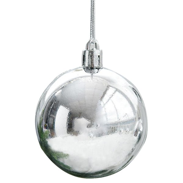 Julkulor set för julgran, splittersäkra dekorationer för semester, fest, - Silver.20cm