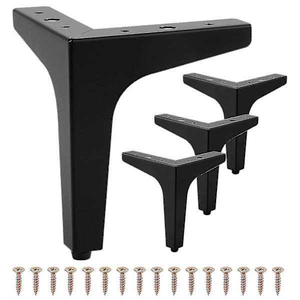 4 stk. 10 cm metalmøbelsofaben med moderne trekantmøbelfødder DIY-udskiftningsskab