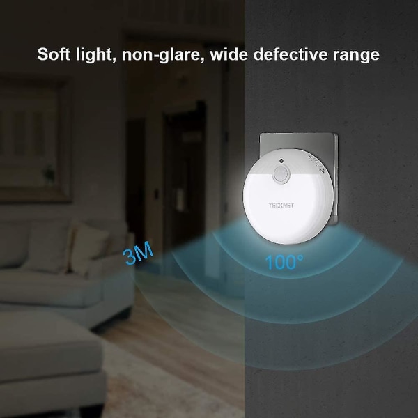 Ny LED-nattlampa 3-pack Plug-and-play Automatiska vägglampor med 3 belysningslägen. LED Nattgåva