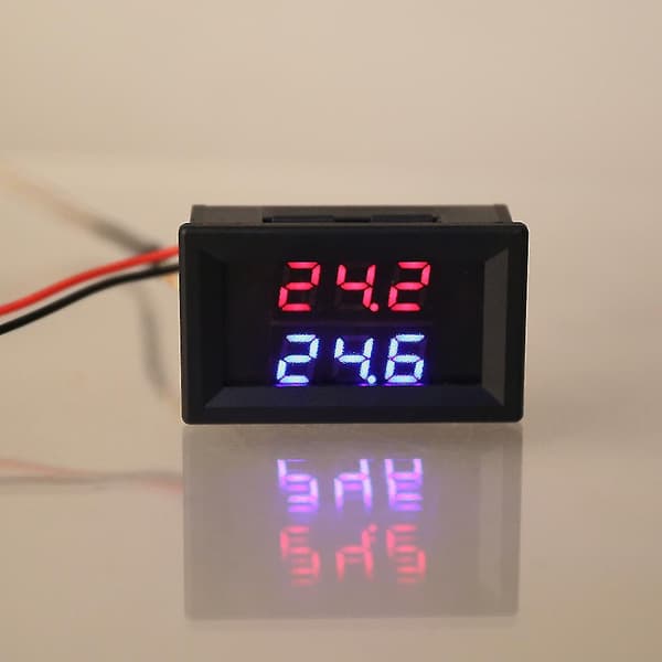 Industriel temperaturmåler med dobbelt digitalt LED-display termopar