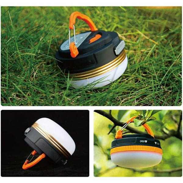 2-pack campingljuslykta LED-lampa USB-laddningsbar vattentät 3 lägen Powerbank tältlampor för utomhuscamping vandring nödsituation