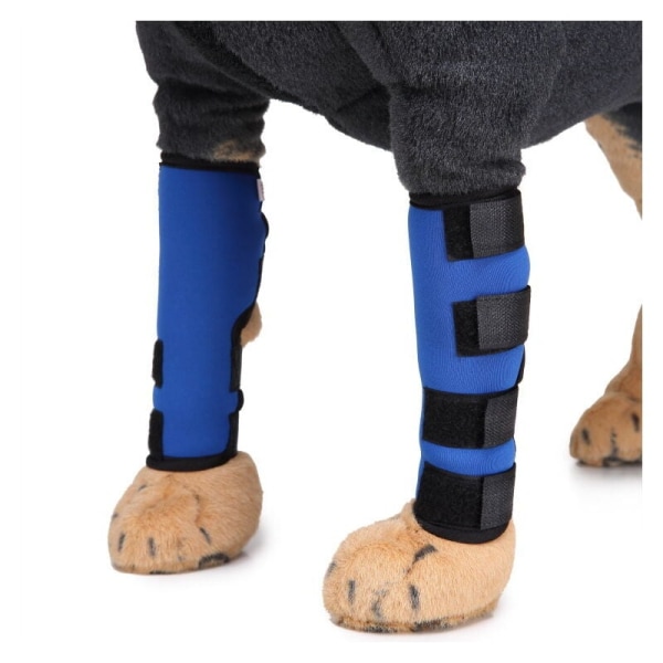 Knäskydd för husdjur med stödstång Hundbenskydd Hundbensskydd Kirurgiskt cover (blå, S)