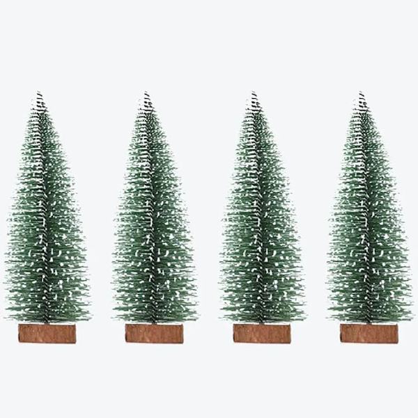 4 st 35 cm Mini Julgran Artificiell Miniatyr Gran Grön Mini Julgran Små Jul Dekoration Figurer