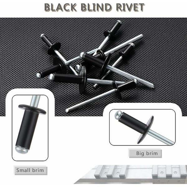 200 st aluminium blindnitar popnitar sortiment 8 storlekar popnitar för metall - MODOU