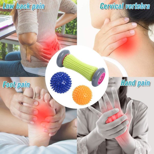Plantar Fasciitis Fotmassasjerulle for ryggsmerter og dypvevsmassasje for utløsningspunkt for stramme muskler i hånd, ben og rygg