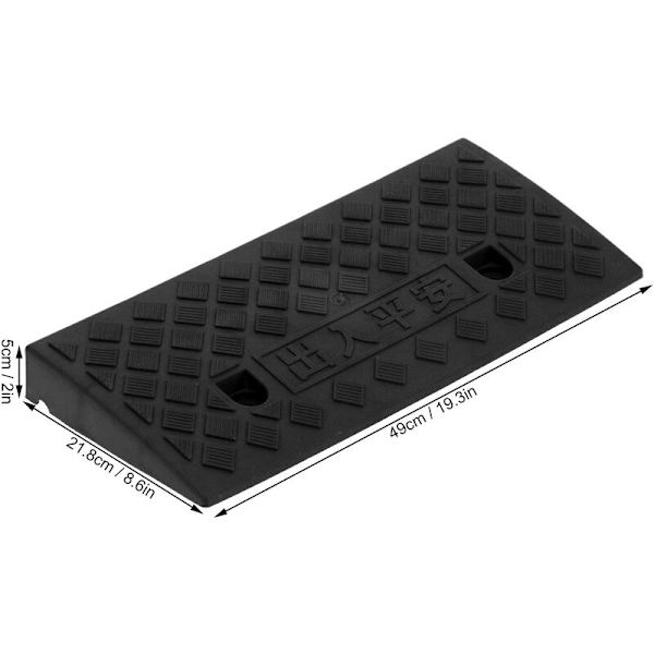 Kantstensramp, robust och lätt plasttröskelramp för uppfart, lastningsramp (5 cm tjock) (svart)