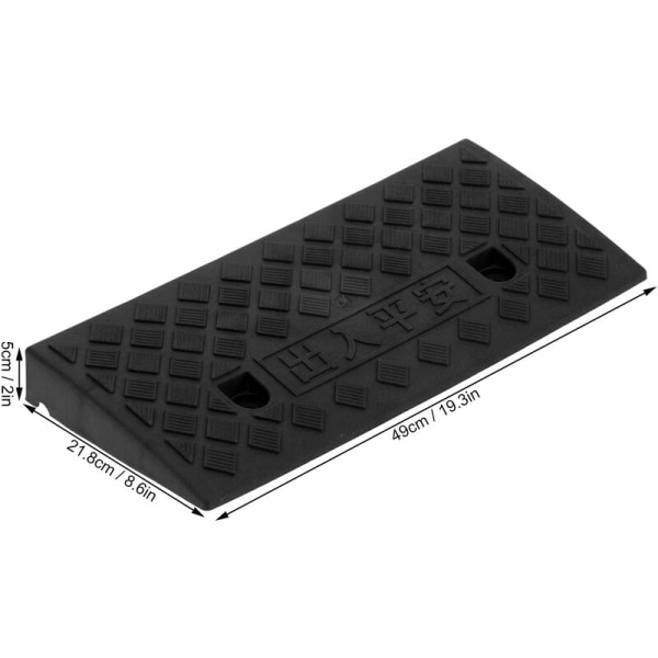 Trottoarramp, robust och lätt tröskelramp i plast för uppfart, lastramp (5 cm tjock) (svart)
