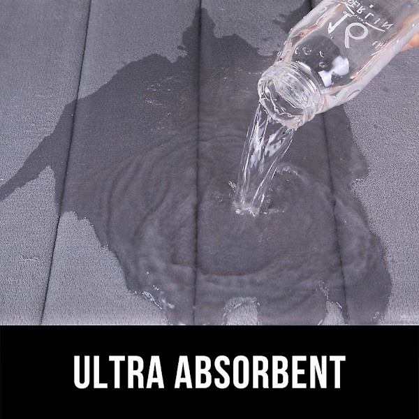 Badeværelse Bademåtte Absorberende Skridsikker Bademåtte Vaskbar Bademåtte - 80x160cm (Sort) (80*160cm, Sort)
