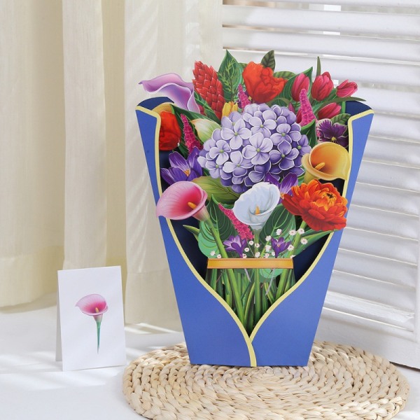 Pop Up Blombukett Gratulationskort Mors Dag Present I