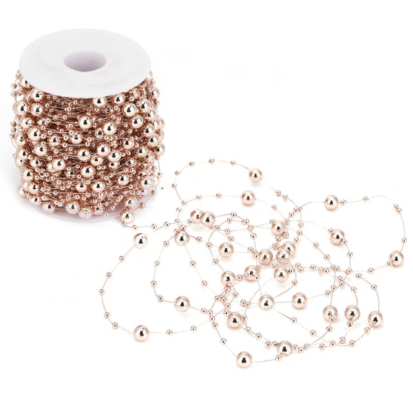 30m ABS imiterad pärlhalsband i roséguld pärlhalsband för hantverk, girlanger, bröllop, mittpunkter, festtillbehör