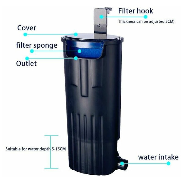 Akvarie Sköldpadda Låg Vattenfilter Pumpar Fisk Tank Vattenfall Vattencirkulation,