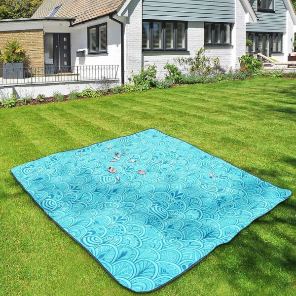 200x200cm Bärbar hopfällbar vattentät picknickmatta/filt för Camping Garden Beach med handtag stora