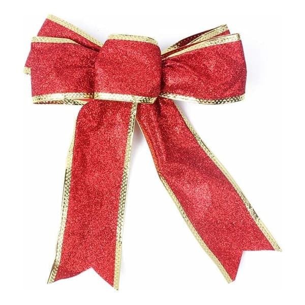 5-pack dekorativa glittertyg julbågar - röd