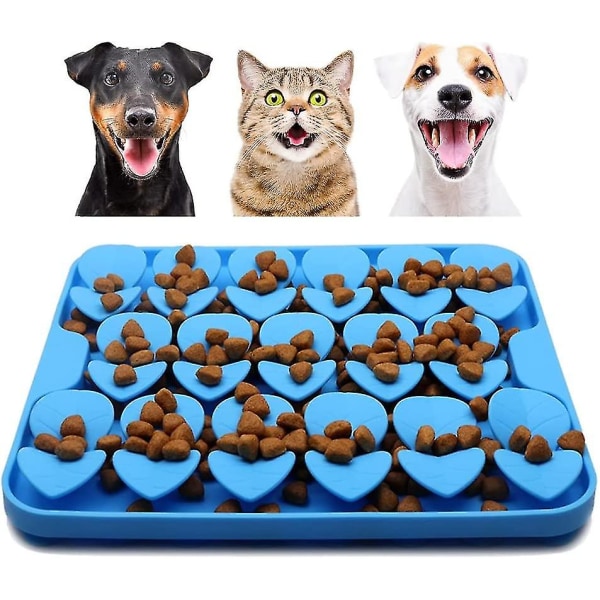 Silikon Snuffle Mat för hundar, Slow Feeder hundskålar, hundsniffmatta slickmatta för luktträning långsam ätning（Blå）