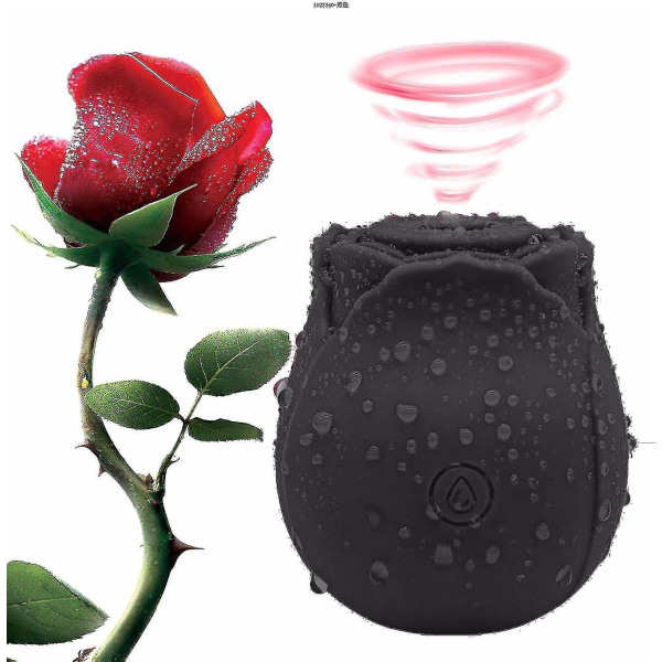 2024 Rose For Women Mini Massasjeapparat Stress Relief 10 ModesStressavlastende leketøy for kvinner 4.7 april（Sort）