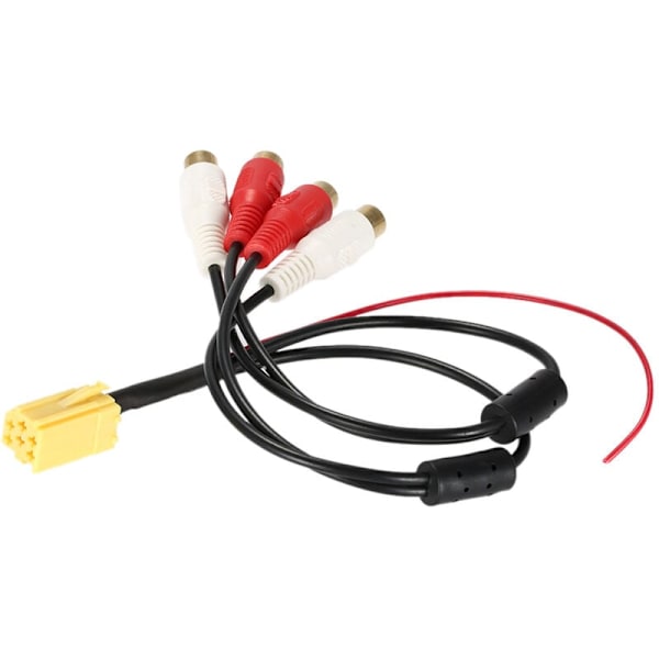 Populär Mini 6 Pin ISO Adapter Aux Line Out 4 Chinch Kabel 4 RCA Hane för Seat