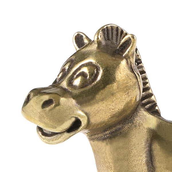 Samling av mässingshäststatyer Present Djurfigur för bord Vardagsrum Hem（Mini，Guld）