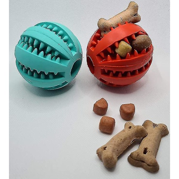 Dog Ball, Dental Care Function, Robust Chew Ball, Pack Of 2, With Mint, Chew Toy Made Of Natural Rub