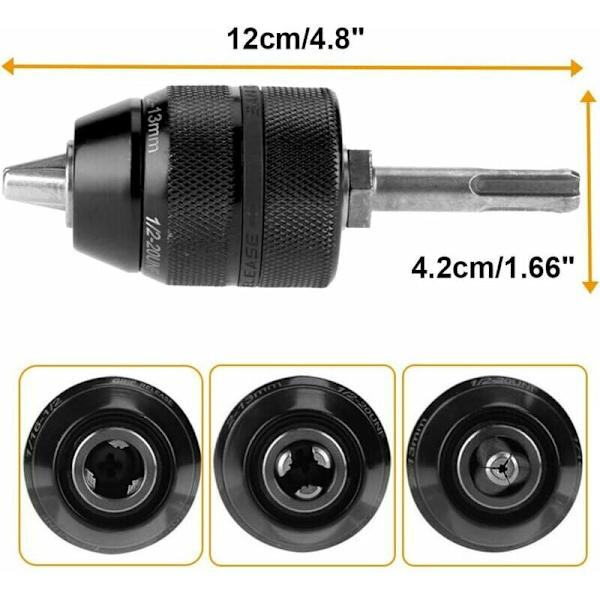 2-13mm Heavy Duty 1/2-20 UNF Professionell Snabbchuck med 1/2 SDS Adapter