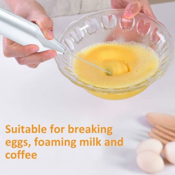 Elektrisk mjölkskummare Non-stick rostfritt stål skummande mixer för äggvispning Batteridriven