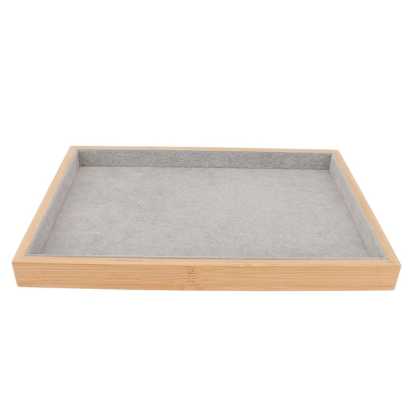 Promotion Træ Smykkebakke Klassisk Elegant Ridsefast Multifunktionelle Smykke Display Bakker til Øreringe Halskæder Armbånd Grå