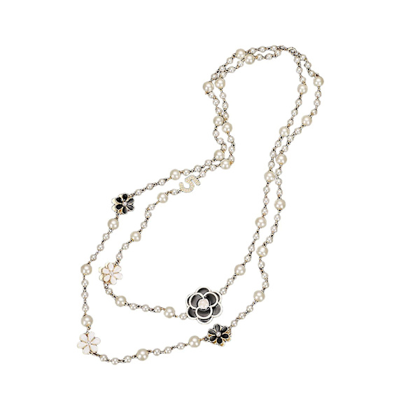 Pärlhalsband Dubbla Lager För Kvinnor Flickor Statement Halsband Långt Halsband Vit