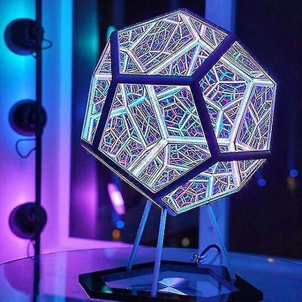 Led Art Lampe USB Opladning Justerbar Farve Dekor Natlampe Infinity Dodekaeder Farve Art Lampe