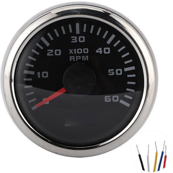 52mm/2in 6000RPM varvräknare LCD för bil utombordsmotor konstruktionsmaskiner motorcykel