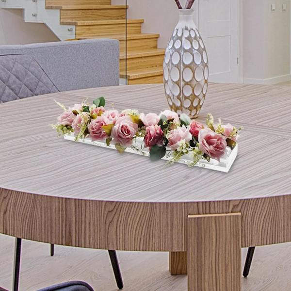 Rektangulär akrylvas med 14 hål, 35x10x6cm, bordsdekoration