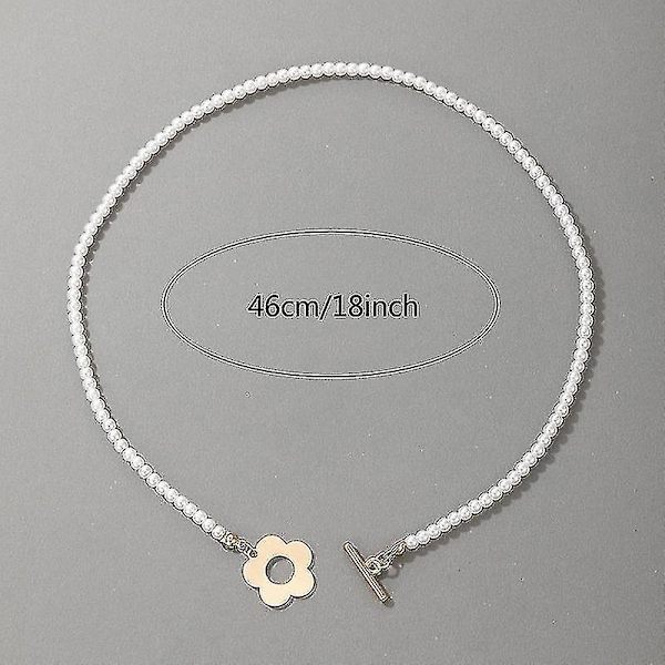 Blomster Vedhæng Halskæde Perle Kæde Enkelt Lag Vintage Choker Halskæde Mode Smykker Gaver Til