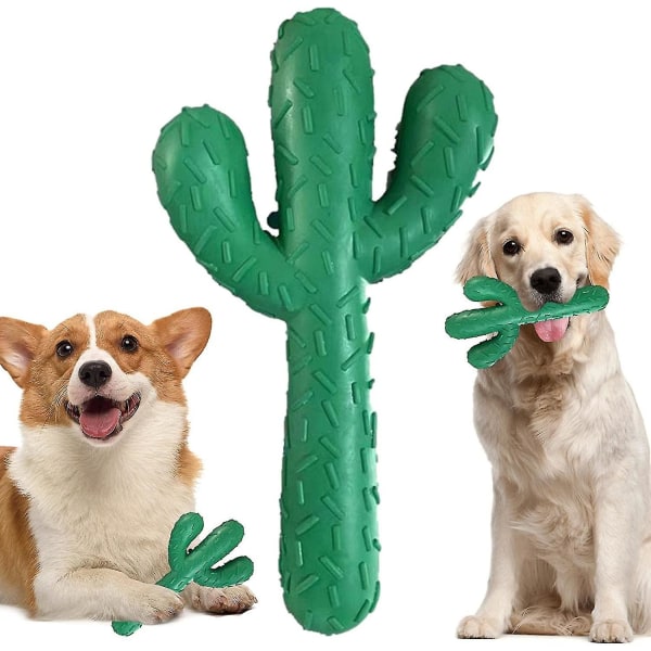 Hundtuggleksaker för träning och rengöring av tänder, hållbara hundleksaker i gummi för aggressiva tuggare, interaktiva hundleksaker (grön)