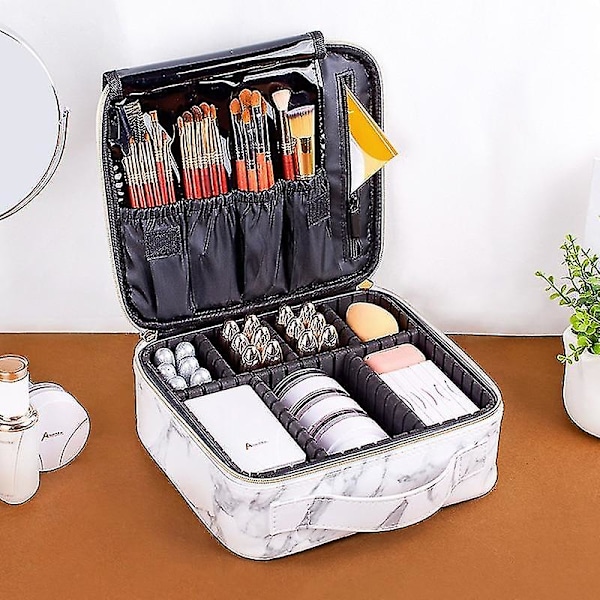 Monikäyttöinen kosmetiikkalaukku Viikonloppu Kannettava Meikkisivellin Toiletrie Organizer Käsilaukku Matkatavarat