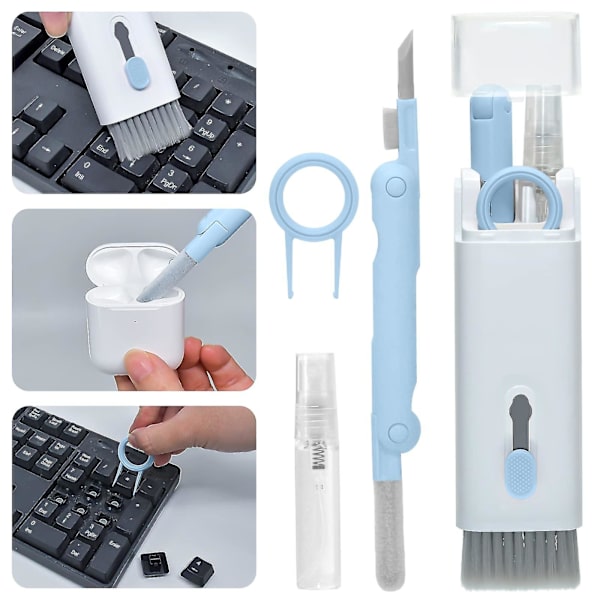 Rengøringsbørste til tastaturrengøring 7 i 1 tastaturrengøringssæt tastaturrenser laptop rengøringssæt multifunktion