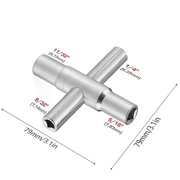 4-i-1 Kryss Sillcock Nøkkel Holdbar Heavy Duty Mini Nøkkel For Bad