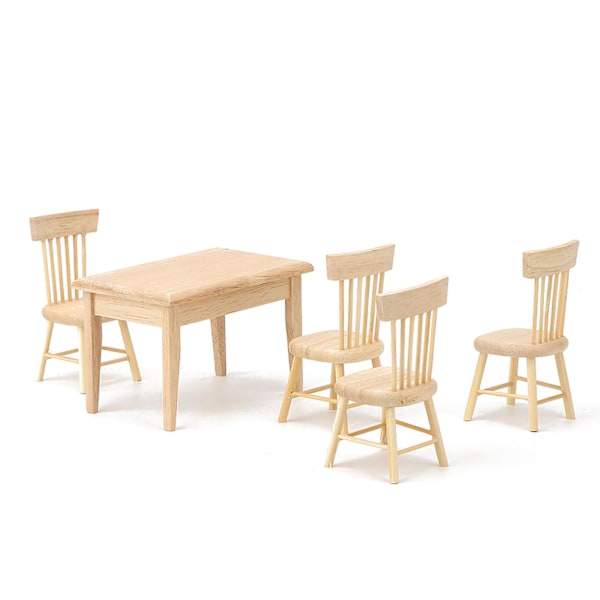 1:12 Dukkehus Miniature Simuleret Skrivebord Stol Mini Møbler Model Legetøj Tilbehør Skrivebord Stol Sæt