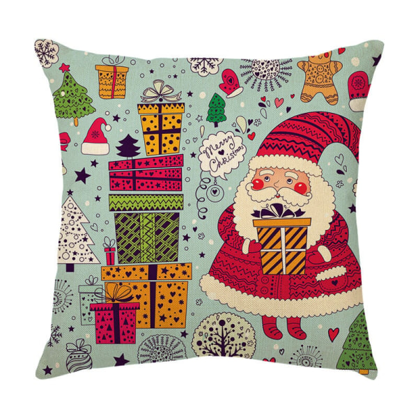 1 Pack Julgransprydnader för Jul Kuddfodral Jultomten Kuddfodral Heminredning Stil 10