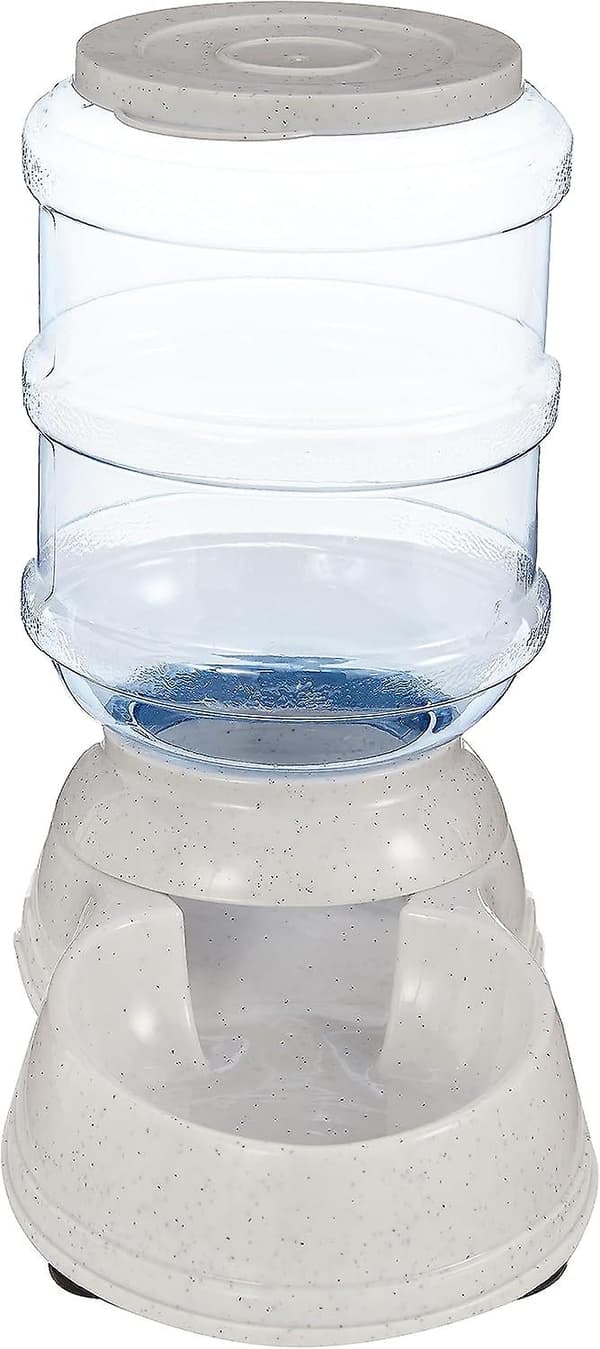 Tørfoderdispenser til kæledyr med låg, skridsikker bund, foderautomat, 34*20*24cm grå