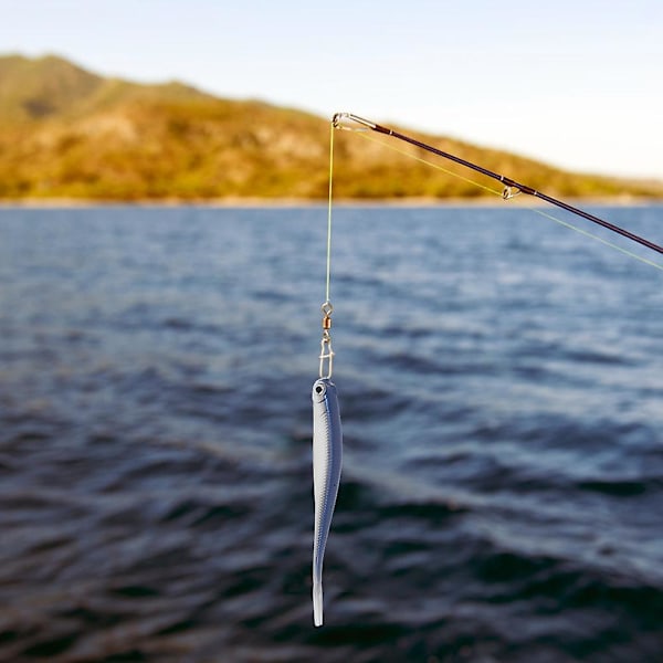 AR59 4PCS Gaffel Lang Hale Fiske Myk Kunstig Agns 115mm 7g Spraymalt Lures Tackle#4 Blå Rygg