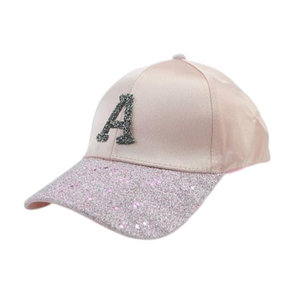 Dame Hat Shiny Rhinestone Solbeskyttelse Justerbar Stabil Skygge Hestehale Hul Spidset Hat Hovedbeklædning（Pink）