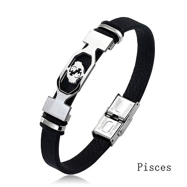 Pisces Vintage Stainless Steel Bracelet 12 Constellation Bracelet