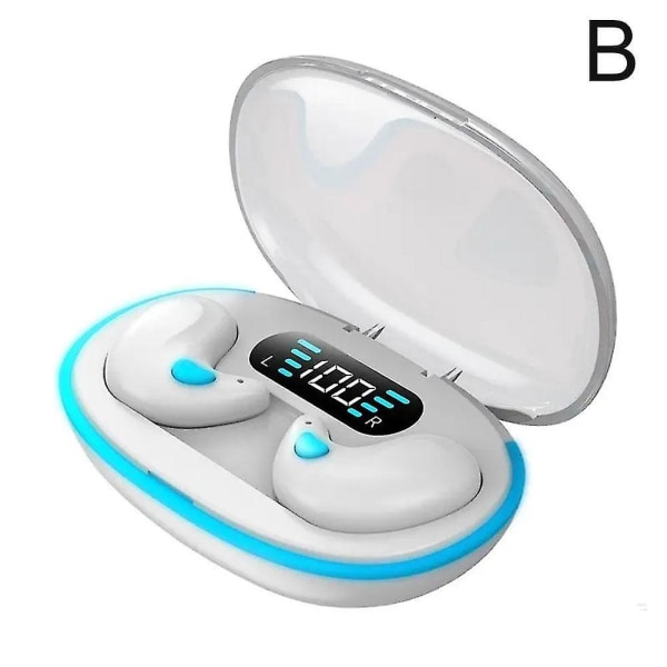 Näkymättömät langattomat nukkumiskuulokkeet Ipx5 vedenpitävät langattomat kuulokkeet case Bluetooth 5.3 melunvaimennus (valkoinen)